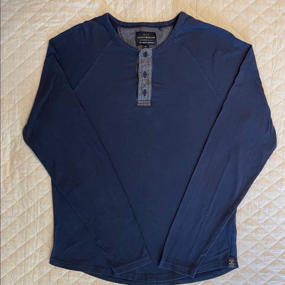 Lucky Brand Saturday Stretch Long Sleeve  Button Tee
